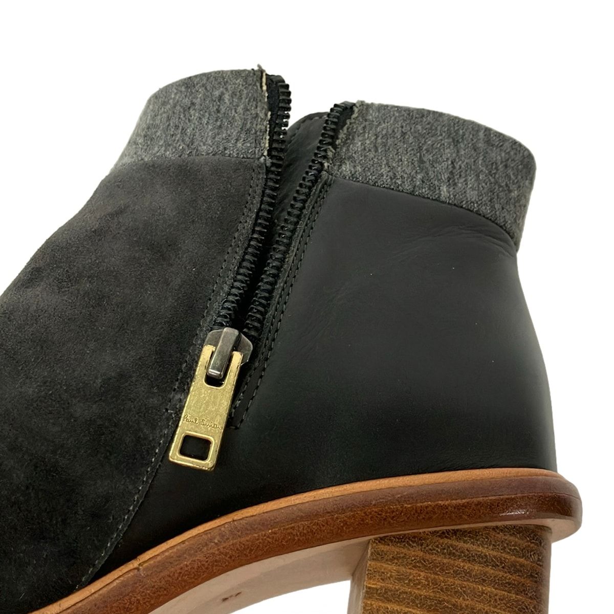 PaulSmith(ポールスミス) ショートブーツ 37 レディース - ダークグレー×黒×グレー レザー