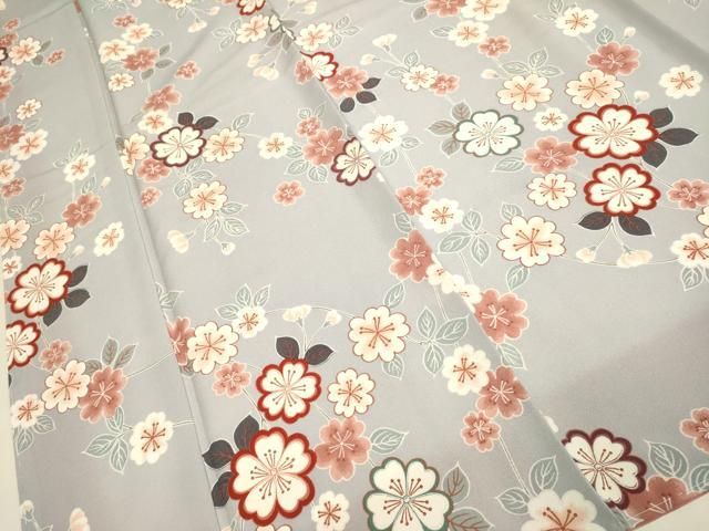 平和屋着物●小紋　枝桜文　洗える着物　未使用　DABE9747du