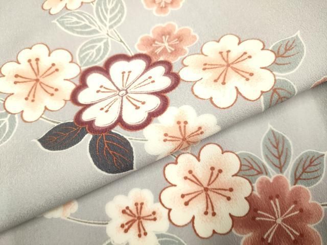 平和屋着物●小紋　枝桜文　洗える着物　未使用　DABE9747du