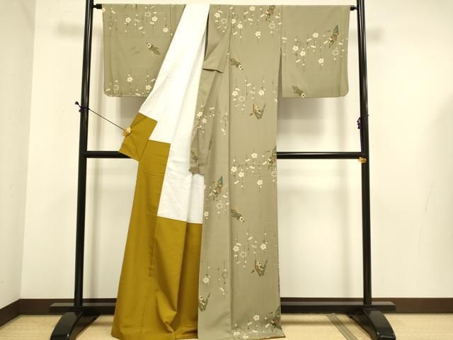 平和屋着物●小紋 折り鶴 梅 洗える着物 DABE9748du 平和屋着物●小紋 折り鶴 梅 洗える着物 DABE9748du