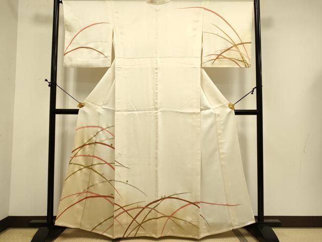 平和屋着物▽訪問着　単衣　露芝文　暈し染め　金彩　正絹　逸品　DABE9750du
