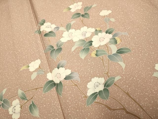 平和屋着物▽訪問着　単衣　友禅　枝花文　暈し染め　正絹　逸品　未使用　DABE9753du