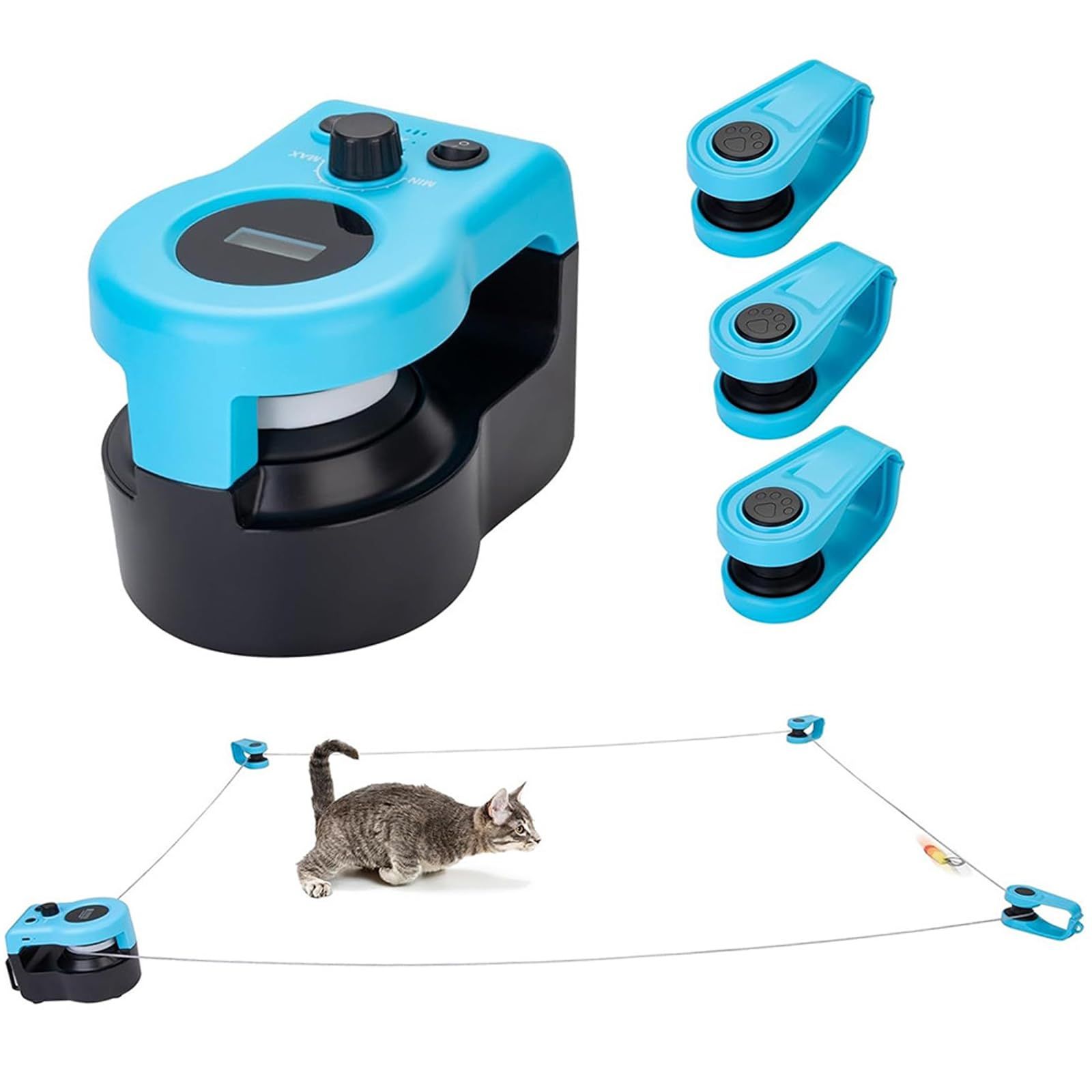 猫用おもちゃ インタラクティブ猫用おもちゃ 猫用トレッドミル リモコン付き 羽根付き 速度調整可能 マウスの音をシミュレートして猫の運動不足を解消
