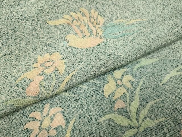 平和屋着物▽京友禅作家　木村勝美　訪問着　単衣　花鳥文　たたき染　鈴乃屋扱い　正絹　逸品　DABE9755du