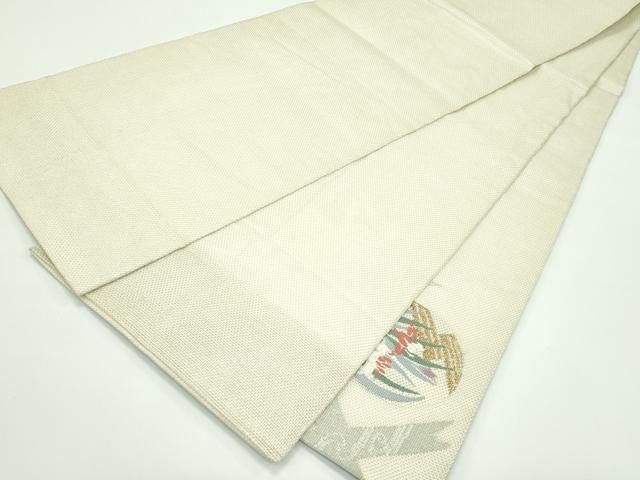 平和屋着物＊夏物　太鼓柄袋帯　秋草丸文　金銀糸　正絹　逸品　CABF4717rv