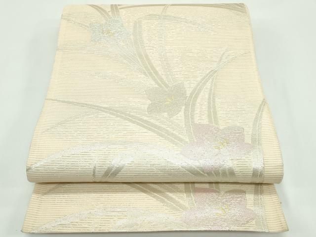 平和屋着物＊夏物　六通柄袋帯　桔梗　金銀糸　正絹　逸品　CABF4718rv