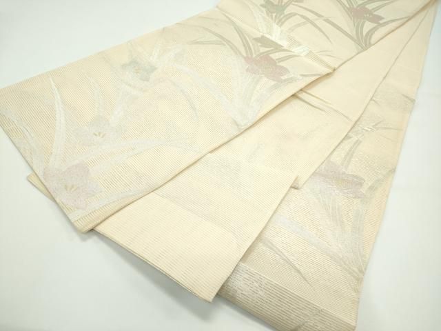 平和屋着物＊夏物　六通柄袋帯　桔梗　金銀糸　正絹　逸品　CABF4718rv