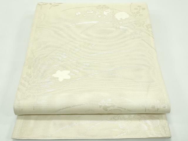 平和屋着物＊夏物　六通柄袋帯　菊　桔梗　銀糸　正絹　逸品　未使用　CABF4719rv