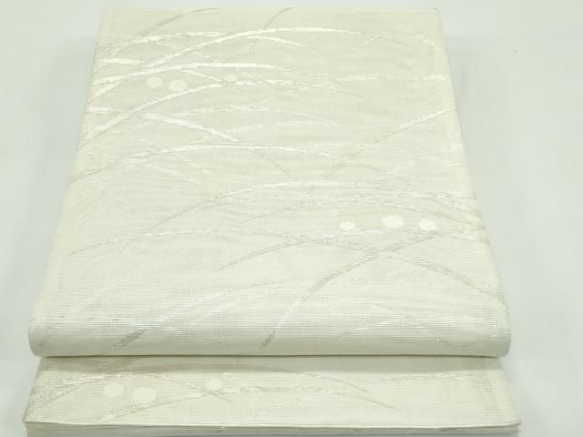 平和屋着物*夏物 六通柄袋帯 露芝文 銀糸 正絹 逸品 CABF4720rv