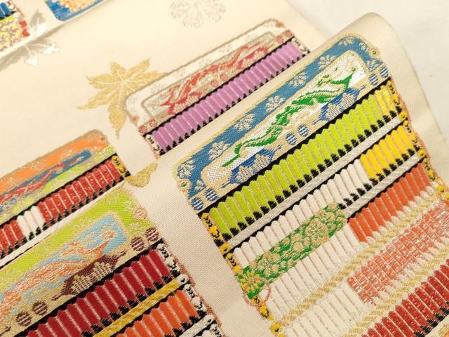平和屋着物●六通柄 本袋帯 龍村平蔵柄 大袖織毛錦 鎧縅 金銀糸 正絹 逸品 CABG3036dy 平和屋着物●六通柄 本袋帯 龍村平蔵柄 大袖織毛錦 鎧縅 金銀糸 正絹 逸品 CABG3036dy