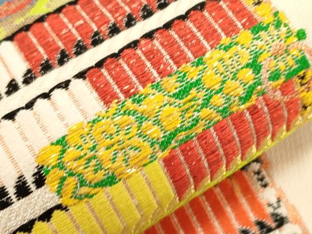 平和屋着物●六通柄 本袋帯 龍村平蔵柄 大袖織毛錦 鎧縅 金銀糸 正絹 逸品 CABG3036dy 平和屋着物●六通柄 本袋帯 龍村平蔵柄 大袖織毛錦 鎧縅 金銀糸 正絹 逸品 CABG3036dy