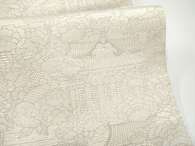 平和屋着物●両面 六通柄袋帯 風景花文 献上 正絹 逸品 CABG6185hy 平和屋着物●両面 六通柄袋帯 風景花文 献上 正絹 逸品 CABG6185hy