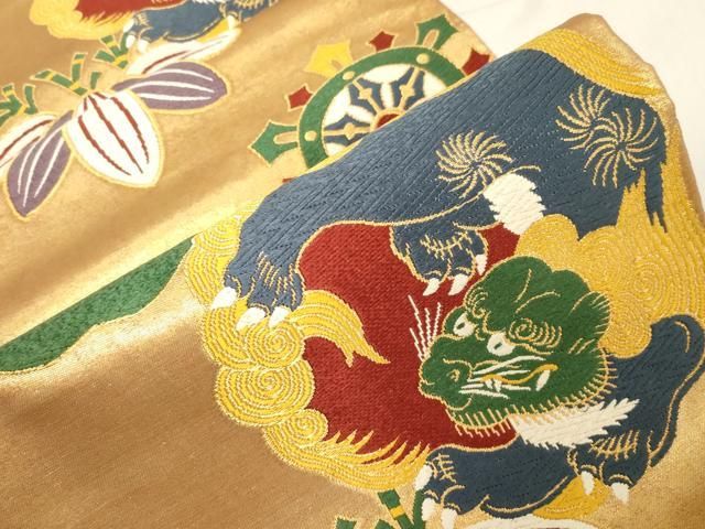 平和屋着物●西陣 さかした謹製 六通柄袋帯 唐織 御門綴 栄唐獅子門 金糸 証紙付き 三越扱い 正絹 逸品 未使用 CABG3185dy 平和屋着物●西陣 さかした謹製 六通柄袋帯 唐織 御門綴 栄唐獅子門 金糸 証紙付き 三越扱い 正絹 逸品 未使用 CABG3185dy
