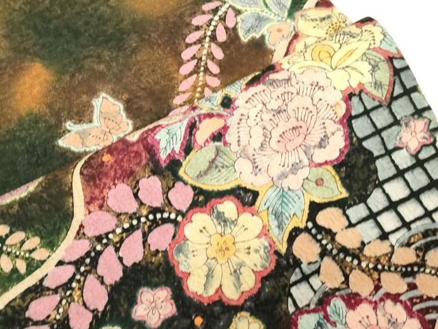 平和屋着物●太鼓柄袋帯 作家物 辻が花 絞り 新装アート謹製 正絹 逸品 CABG3194dy 平和屋着物●太鼓柄袋帯 作家物 辻が花 絞り 新装アート謹製 正絹 逸品 CABG3194dy