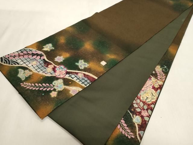 平和屋着物●太鼓柄袋帯 作家物 辻が花 絞り 新装アート謹製 正絹 逸品 CABG3194dy 平和屋着物●太鼓柄袋帯 作家物 辻が花 絞り 新装アート謹製 正絹 逸品 CABG3194dy