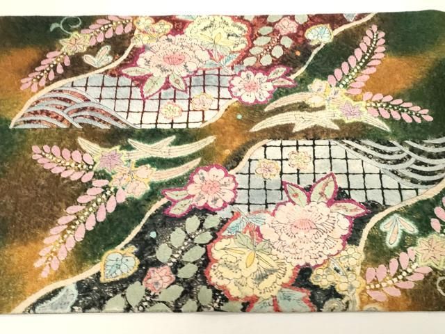 平和屋着物●太鼓柄袋帯 作家物 辻が花 絞り 新装アート謹製 正絹 逸品 CABG3194dy 平和屋着物●太鼓柄袋帯 作家物 辻が花 絞り 新装アート謹製 正絹 逸品 CABG3194dy