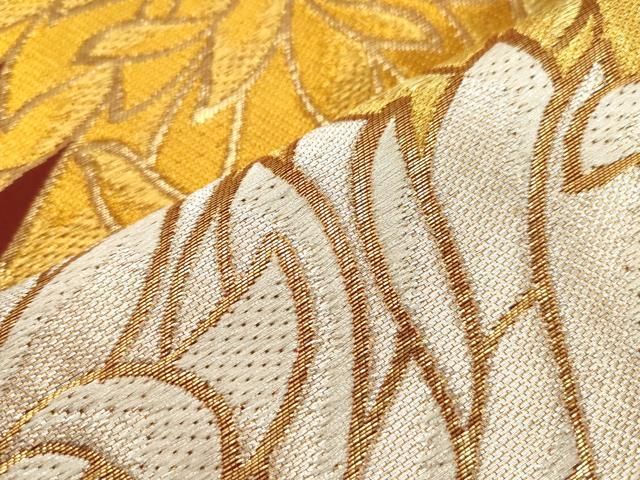平和屋着物●ファッションデザイナー 花井幸子　六通柄袋帯　乱菊　金銀糸　正絹　逸品　CABG3195dy