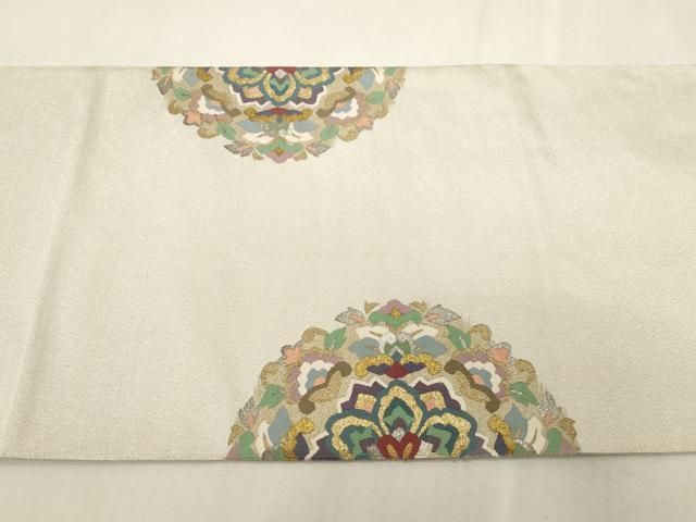 平和屋着物●爪掻き本綴れ　太鼓柄袋帯　幾何学花文　金銀糸　正絹　逸品　CABG3196dy