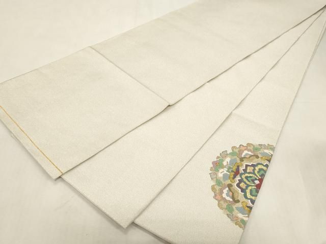 平和屋着物●爪掻き本綴れ　太鼓柄袋帯　幾何学花文　金銀糸　正絹　逸品　CABG3196dy