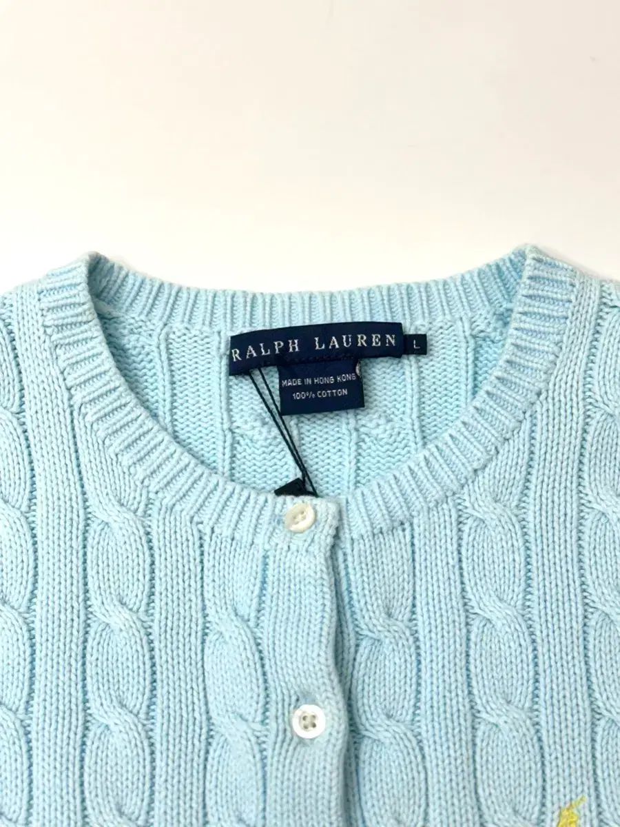 Ralph Lauren ラルフローレン スカイブルー カラー ケーブル ニット カーディガン