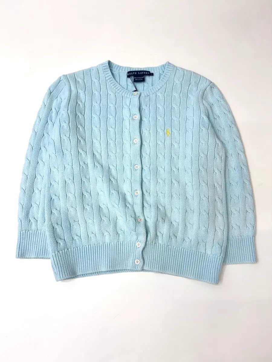 Ralph Lauren ラルフローレン スカイブルー カラー ケーブル ニット カーディガン