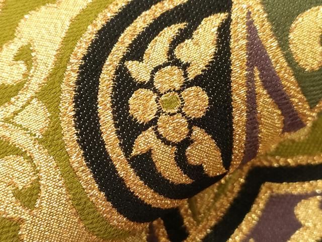 平和屋着物●本綾佐賀錦 伝統工芸品産業功労者 岡野武一郎 佐賀錦 六通柄袋帯 吉祥花文 金糸 正絹 逸品 CABG9202dy 平和屋着物●本綾佐賀錦 伝統工芸品産業功労者 岡野武一郎 佐賀錦 六通柄袋帯 吉祥花文 金糸 正絹 逸品 CABG9202dy