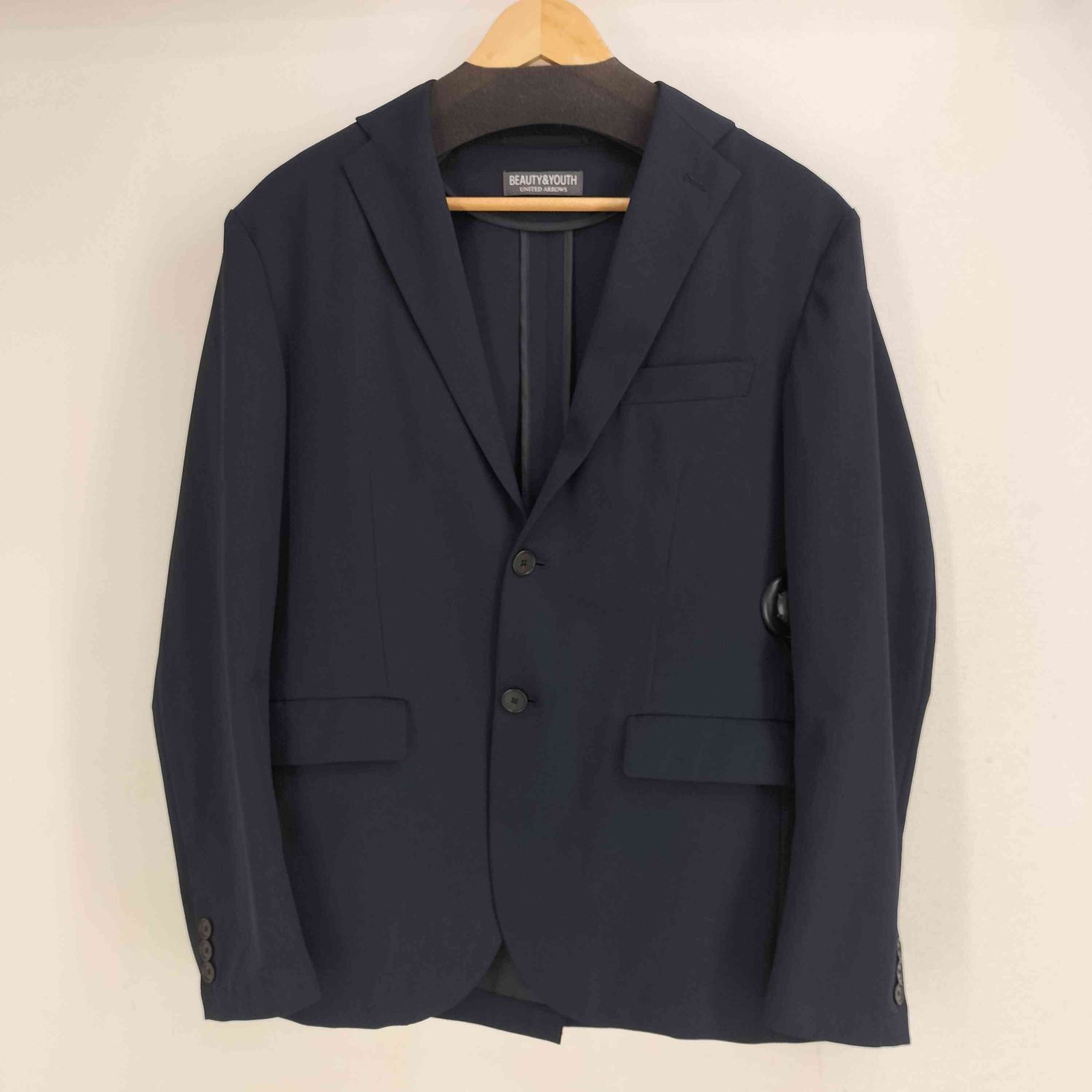 ビューティーアンドユースユナイテッドアローズ BEAUTY ＆ YOUTH UNITED ARROWS リサイクル ポリエステル 2ボタン ジャケット ストレッチウォッシャブル セットアップ メンズ M