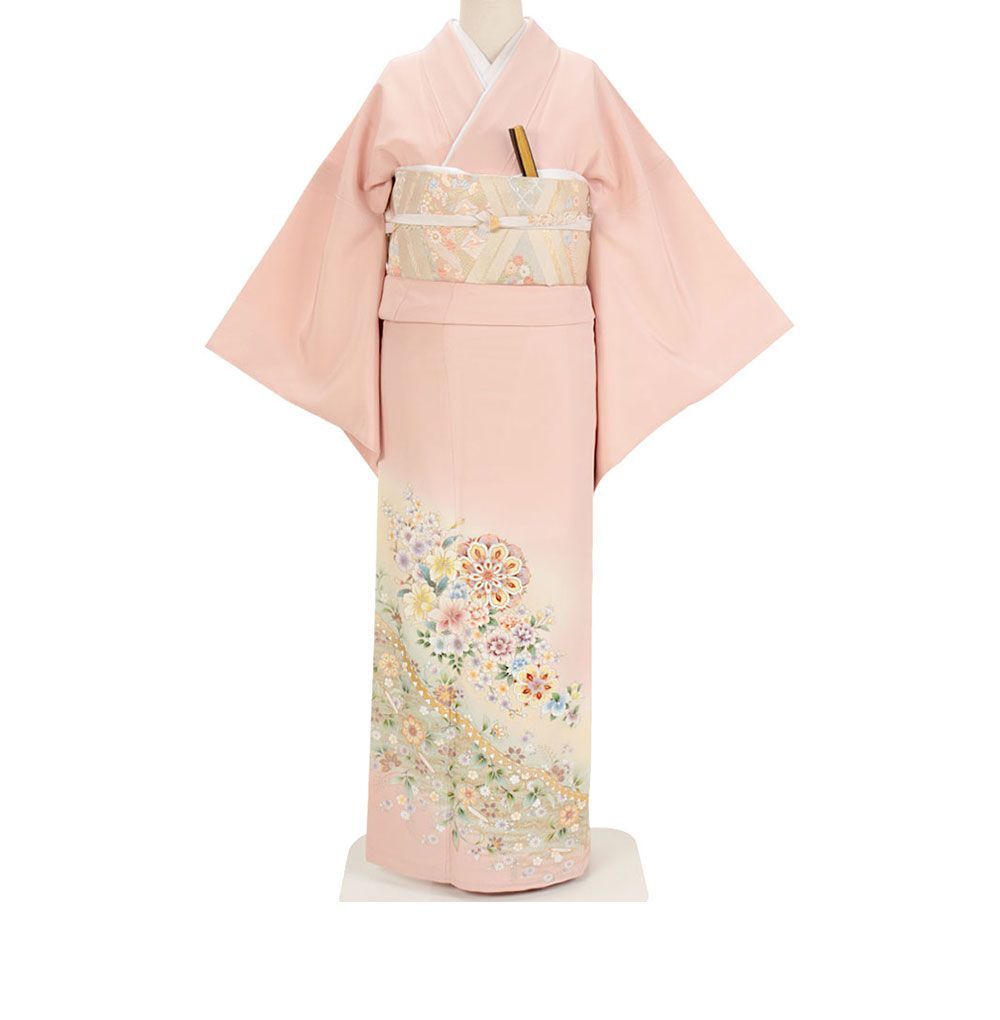 礼装用　色留袖　金彩花尽くし紋　着物単品　【結婚式、披露宴などの祝い事に】旧レンタル商品
