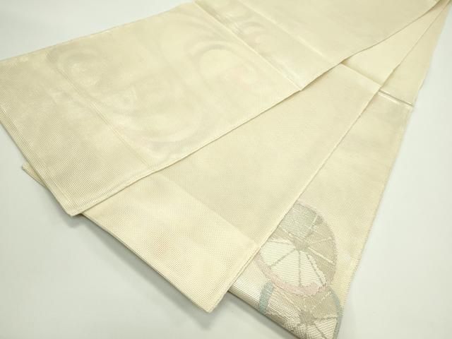 平和屋着物＊夏物　太鼓柄袋帯　番傘　銀糸　正絹　逸品　CABG7311rv