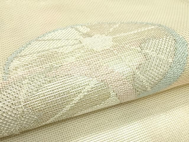 平和屋着物＊夏物　太鼓柄袋帯　番傘　銀糸　正絹　逸品　CABG7311rv