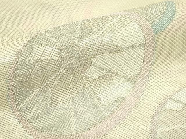 平和屋着物＊夏物　太鼓柄袋帯　番傘　銀糸　正絹　逸品　CABG7311rv