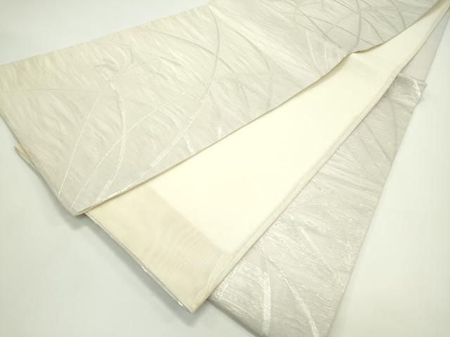 平和屋着物＊夏物　六通柄袋帯　草木文　銀糸　正絹　逸品　CABG7312rv