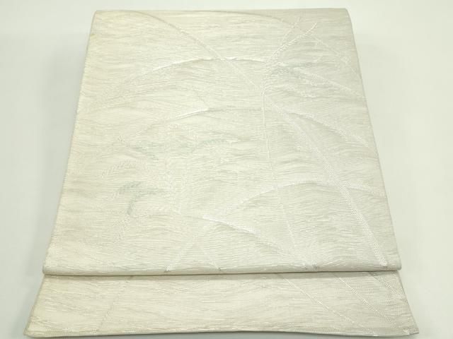 平和屋着物＊夏物　六通柄袋帯　草木文　銀糸　正絹　逸品　CABG7312rv