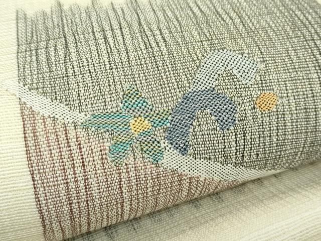 平和屋着物＊夏物　太鼓柄袋帯　流水花文　金銀糸　正絹　逸品　未使用　CABG7317rv
