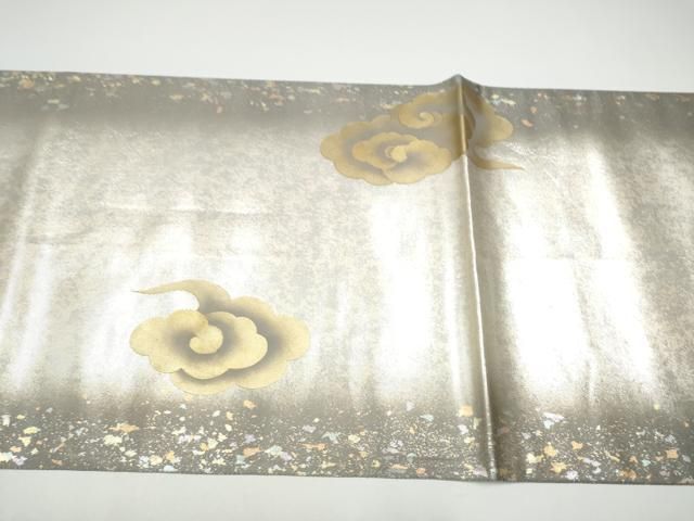 平和屋着物●太鼓柄袋帯　雷神　金彩　引箔　正絹　逸品　CABG8851hy