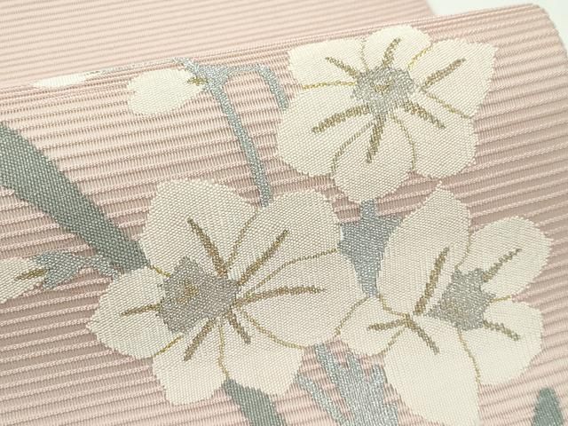 平和屋着物＊夏物　太鼓柄袋帯　絽綴れ　水仙　金銀糸　正絹　逸品　未使用　CABG7323rv