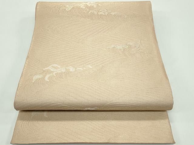 平和屋着物＊夏物　六通柄袋帯　立波文　金糸　正絹　逸品　CABG7324rv