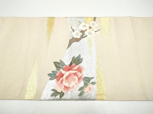 平和屋着物●手織綴れ 山鹿清華 爪掻き本綴れ 太鼓柄袋帯 牡丹 金銀糸 正絹 逸品 CABG8857hy 平和屋着物●手織綴れ 山鹿清華 爪掻き本綴れ 太鼓柄袋帯 牡丹 金銀糸 正絹 逸品 CABG8857hy