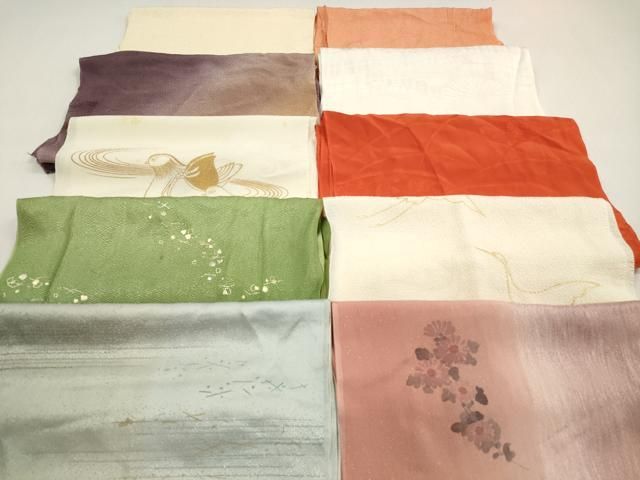 平和屋着物★和装小物 帯揚げ10枚セット 正絹 逸品 DABF5489xg