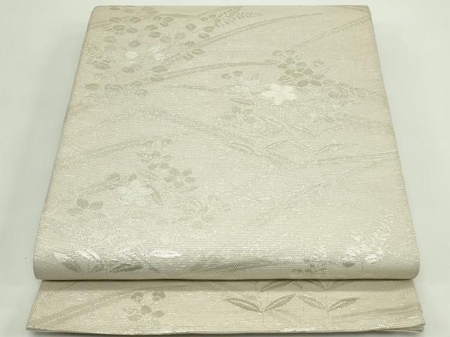 平和屋着物＊夏物　六通柄袋帯　萩　桔梗　銀糸　正絹　逸品　CABG7422rv 21,164円