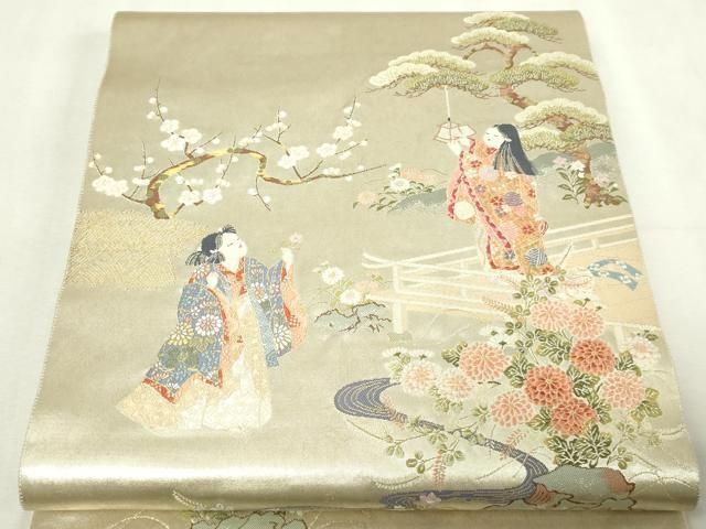 長嶋成織物瀞本金袋帯 平和屋本店○西陣 長嶋成織物 ながしま帯 六通柄袋帯 童子の華 瀞金錦