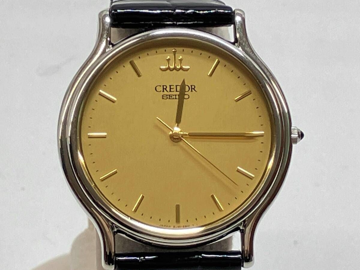 【BOX付き】SEIKO(セイコー) CREDOR 8J81-6A30 ゴールド文字盤 クォーツ 腕時計