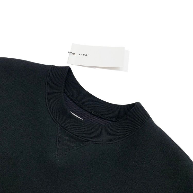 sacai サカイ レイヤードクロップドスウェット ブラック 2 23-06969