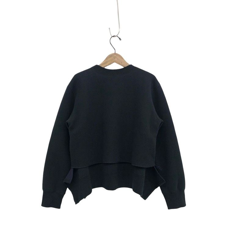 sacai サカイ レイヤードクロップドスウェット ブラック 2 23-06969