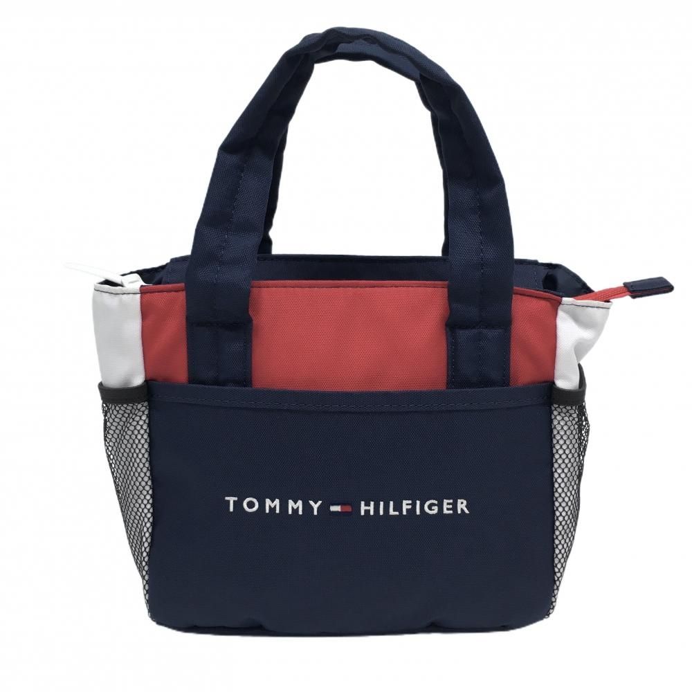 【新品未使用品】トミーヒルフィガー カートバック（ネイビー） 美品】トミーヒルフィガー カートバッグ ネイビー×レッド×白 フロント