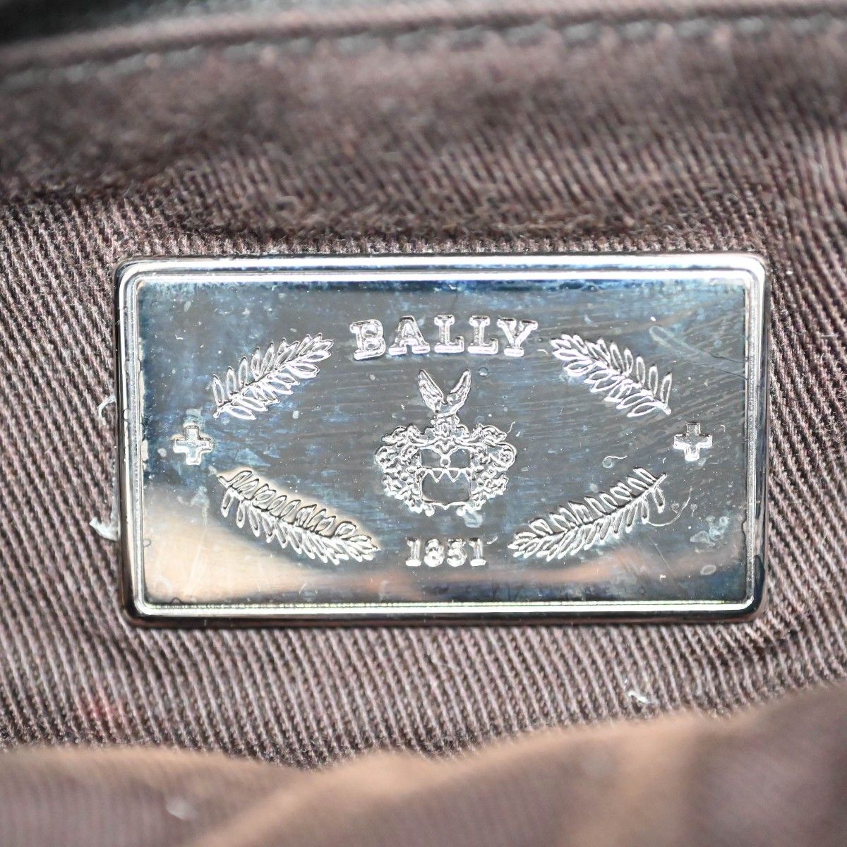 BALLY バリー ナイロンキャンバス/レザー ストライプ ショルダーバッグ