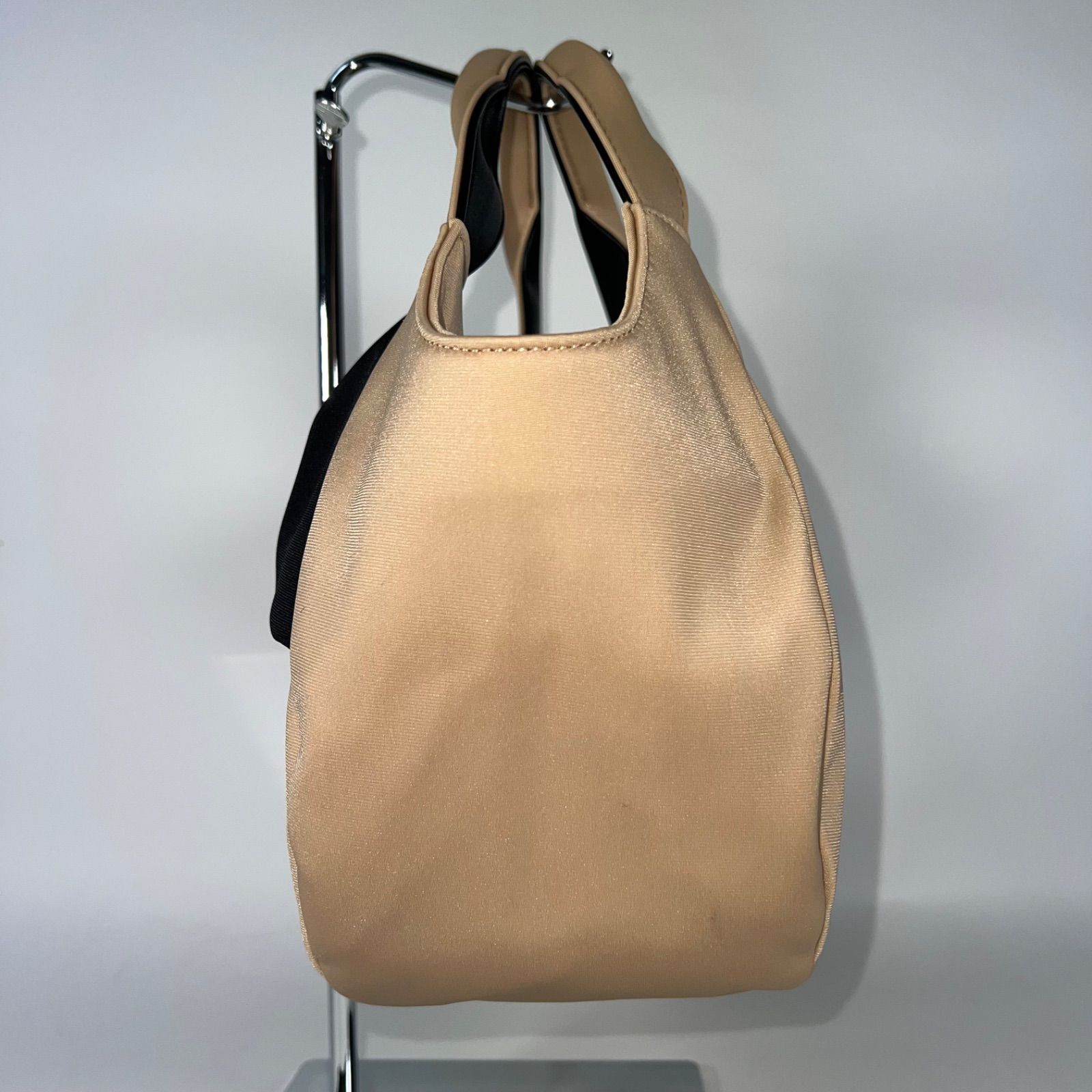 B-121 MARY QUANT マリークワント リボン トートバッグ ベージュ 286-1 