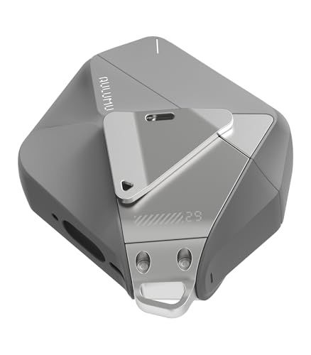 【新品】Aulumu A29 えあーぽっつ4 ケース エアポッズ 第4世代 ケース (2024) ジオメトリックデザイン 亜鉛合金ロック 落下防止 ワイヤレス充電 ストラップ付き 耐衝撃 強化コーナー保護 グレー 0b0063d7