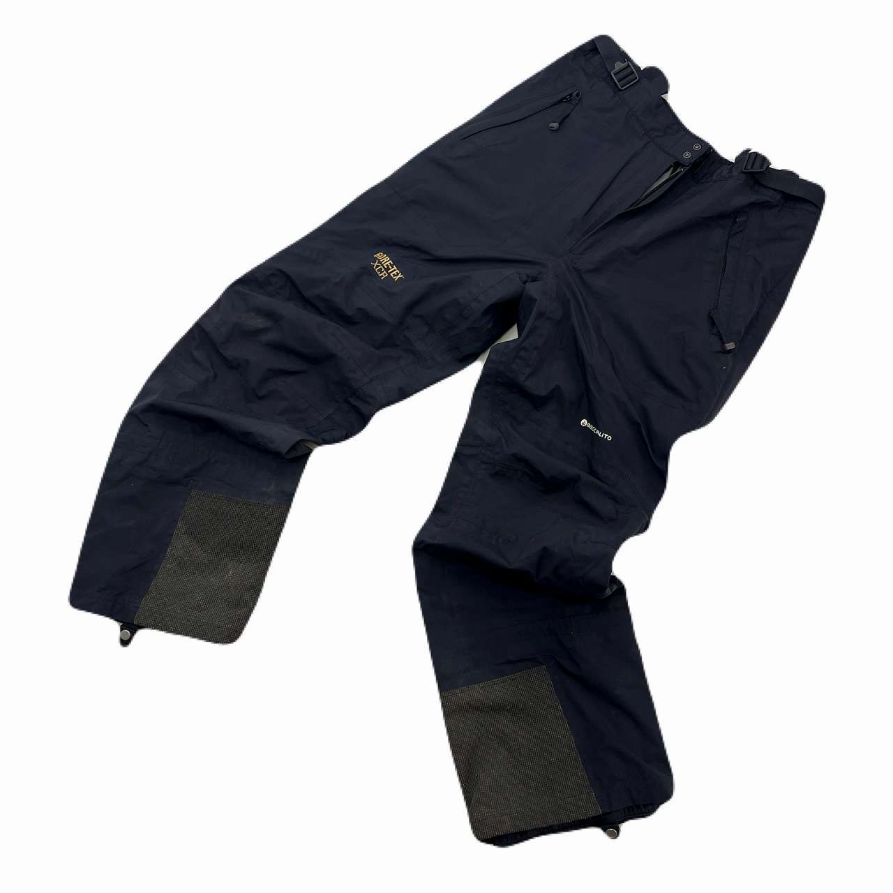 MESCALITO メスカリート ASICS アウトドアパンツ メンズ XL W89 ブラック ゴアテックス 裾にジップ・スナップ ウエスト調整ベルト 立体裁断 GORE-TEX XCR