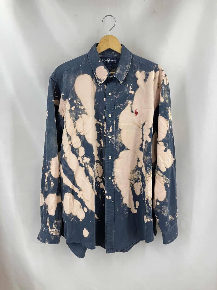 ★ RALPH LAUREN ラルフローレン 長袖シャツ サイズXL ネイビー×ピンク 通年